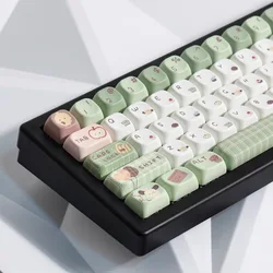 141 Keys afternoon tea XOA Keycaps Gift Cute Key Cap Square Thermal Sublimation Mechanical Keyboard includ2.25 U 2.75U for Alice