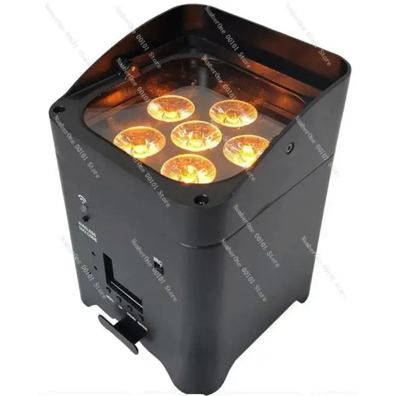 Wireless DMX 6x18W RGBWAUV Uplight, Mobile Phone Controlled LED Battery Par for Wedding Party Club Stage