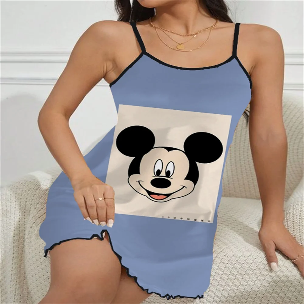 Free Sexy Nightgown Women Nightgowns Minnie Pijama One Pieces Casual Women's Dresses D/party Sleeveless Pajamas Woman Offer 2024