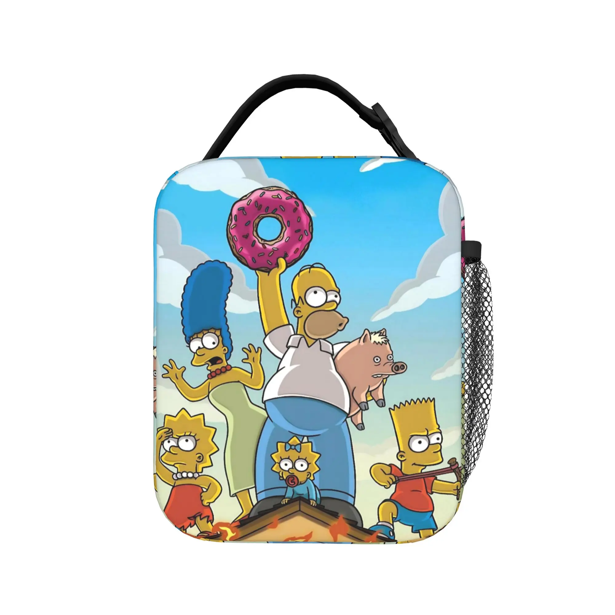 Insulated Lunch Boxes Anime S-Simpsonss Cartoon  Merch  Lunch Container New Cooler Thermal Bento Box For School