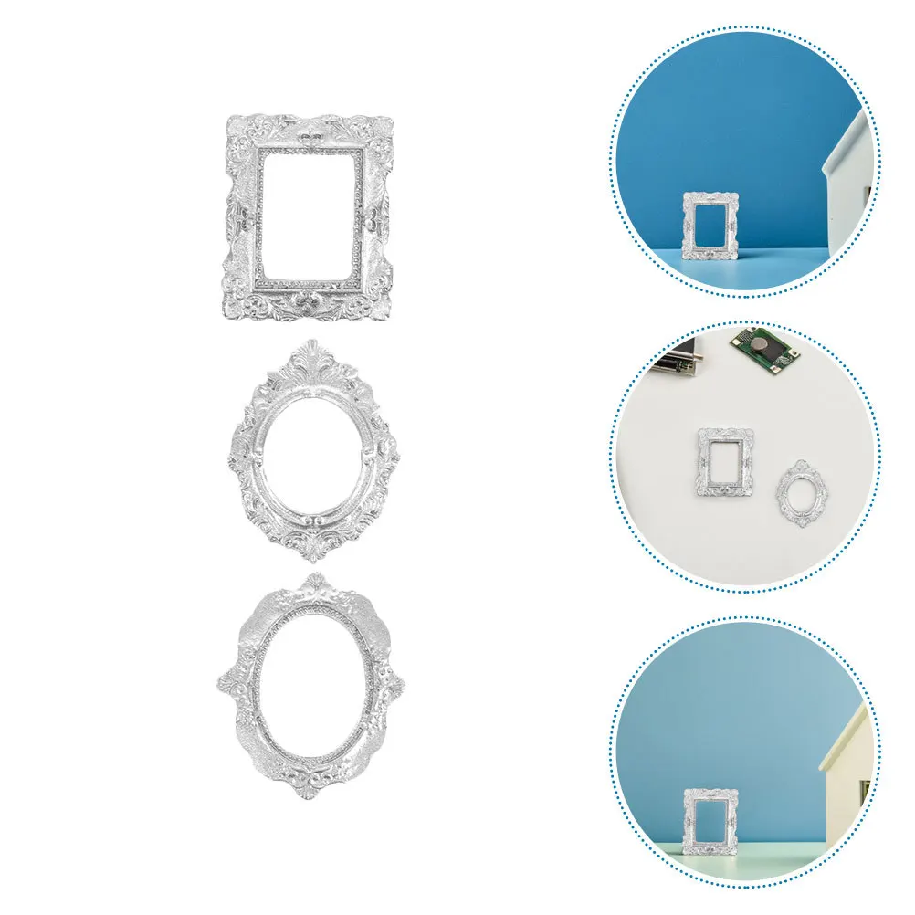 

30Pcs Miniature Resin Vintage Frames Baroque Style DIY Craft Photo Frame Ornaments Dollhouse Decor Mini Retro Picture Frame