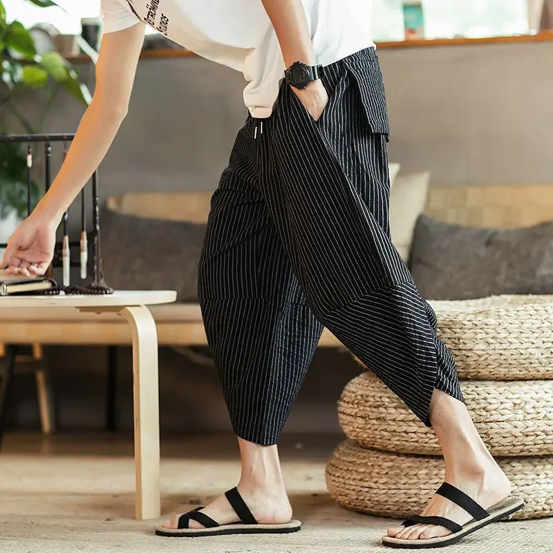 

Baggy Cotton Harem Pants Japanese Vintage Jogger Sweatpants Hip Hop Lantern Pants Streetwear Men Summer Oversized Casual
