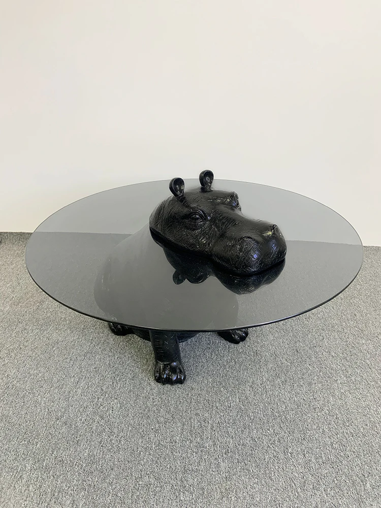 Creative internet celebrity animal hippopotamus coffee table Italian minimalist living room home