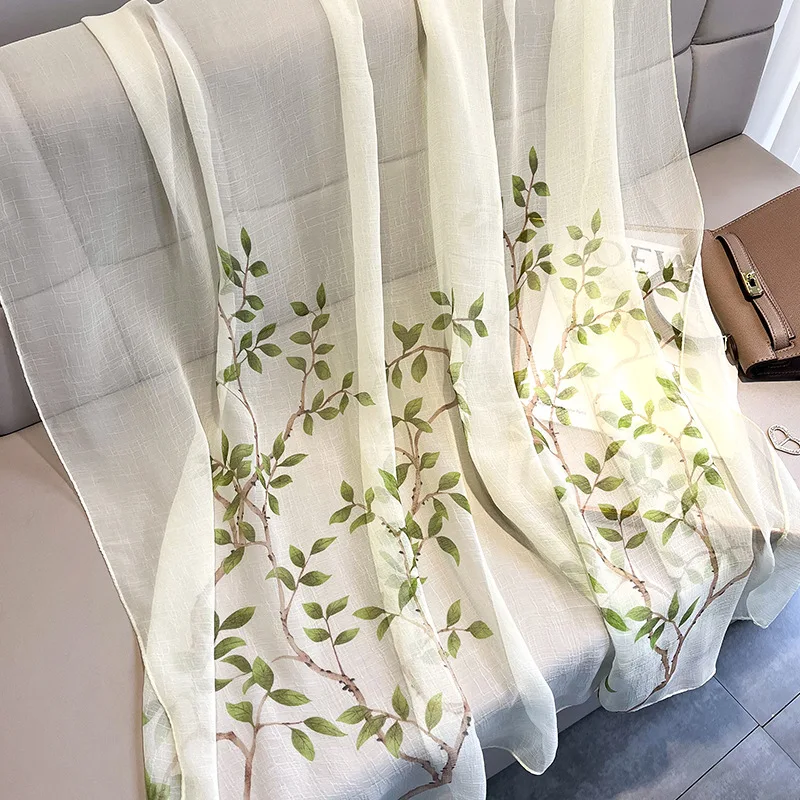 Bufandas de seda estampadas para mujer, chales de gran tamaño, Pashmina, Hijabs de talla larga, verano, 2022