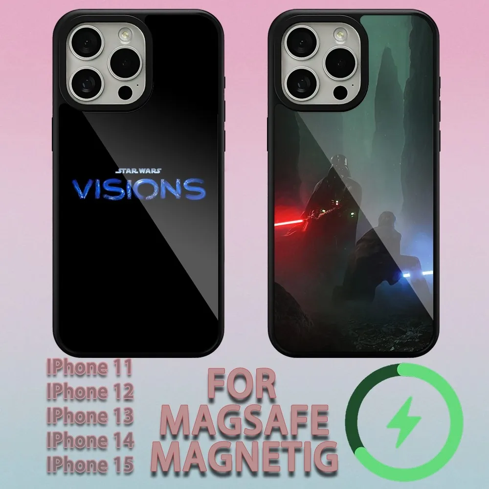 MINISO Disney Star Wars  Phone Case For iPhone 15 14 13 12 11 Pro Max Plus Magsafe Magnetic Wireless Charging Cover