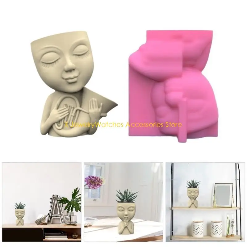 

31KD DIY форма для цветочного горшка, кукла с роговой формой для вазы «сделай сам», простая в использовании для изготовления из