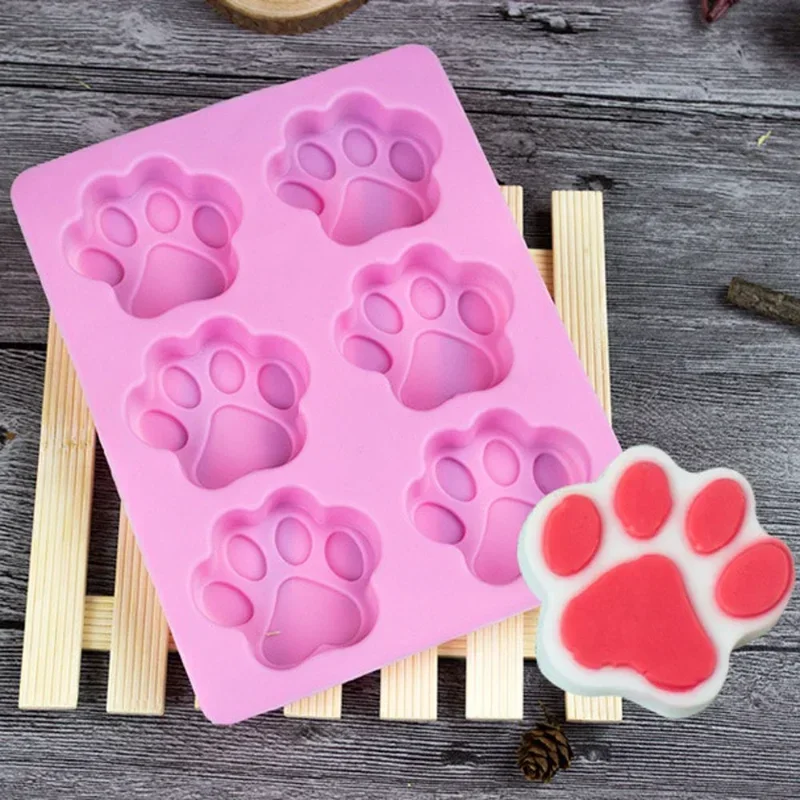 Food Grade Silicone Fondant Dog Footprint Cake Molds Cupcake Cookie Cat Paw Feet Mould Handmade Soap Mold Kitchen Baking Tool