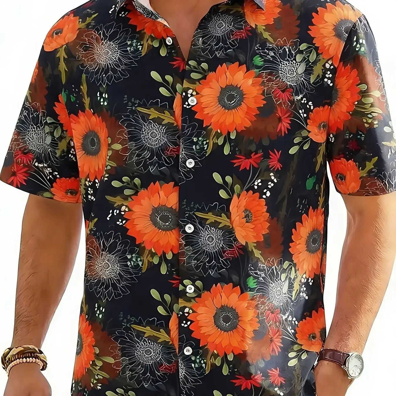 Lightweight Trippy Aloha Shirt For Men Rave Pool Party Outfit, Smooth Swirl Wave Marbled Abstract Fluid Art Pattern
