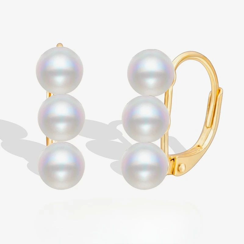 

New S925 Silver Earrings, Niche Three Bead Balanced Fungus Buckle, Trendy and Cool Style Earrings, Wedding Jewelry
