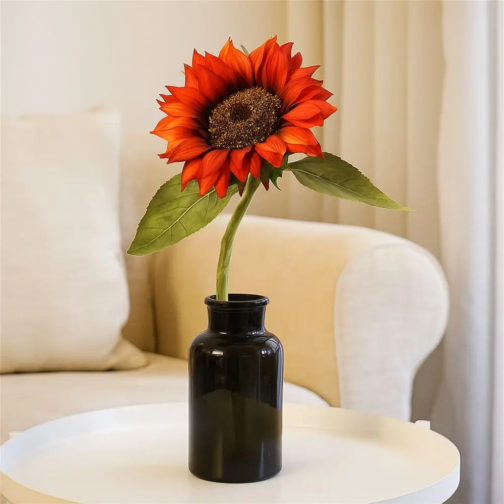 

70cm Oil Painting Sunflower Flower Non-Fading Handmade Artificial Sunflower Branch Simulation Realistic Silk Fake Flowers
