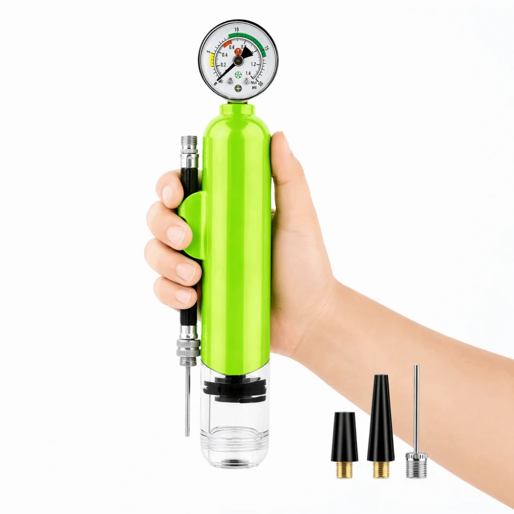 4pcs Pressure Gauge Air Ball Pump Portable Design Air Pump Ball Pump With Pressure Gauge Detachable Hose Portable Sports Pump