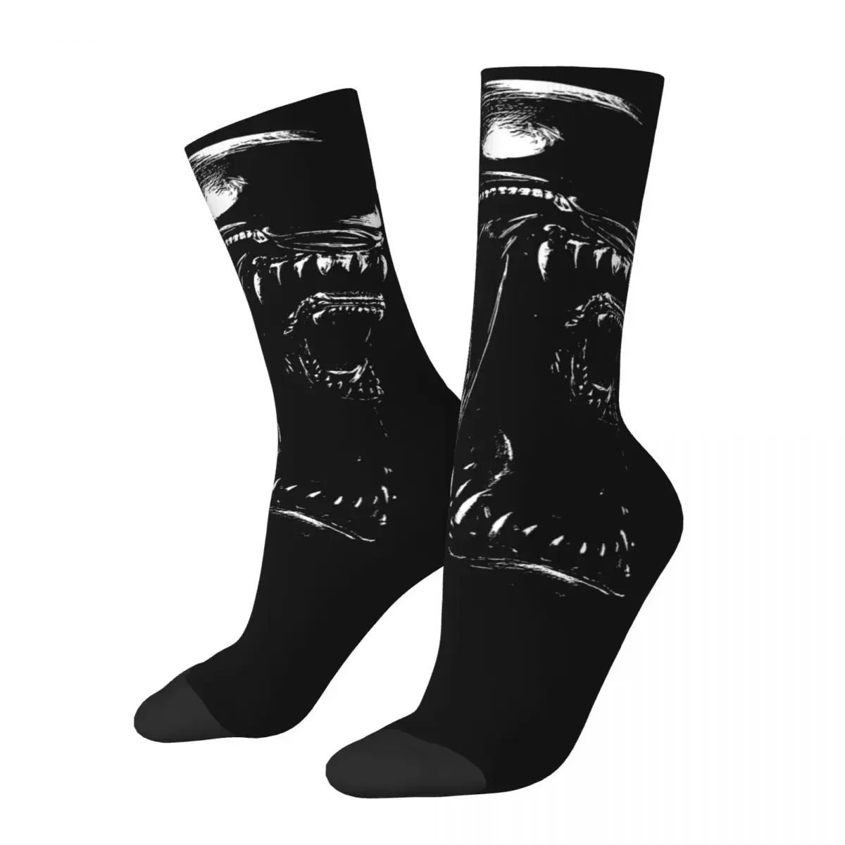 Happy Funny Men Socks Hip Hop Alien Movie Xenomorph Sock 3D Printing Novelty Street Crazy Women Socks Spring Summer Autumn