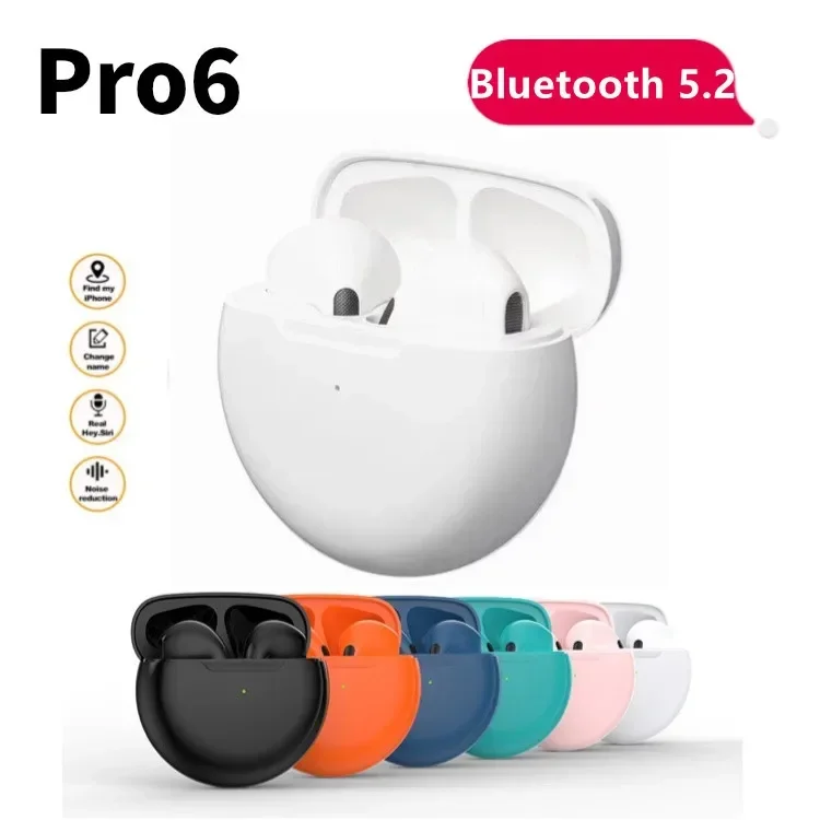 NEW Pro 6 TWS Wireless Headphones with Mic Fone Bluetooth Earphones Sport Running Earpieces for Apple iPhone Xiaomi Pro6 Earbuds