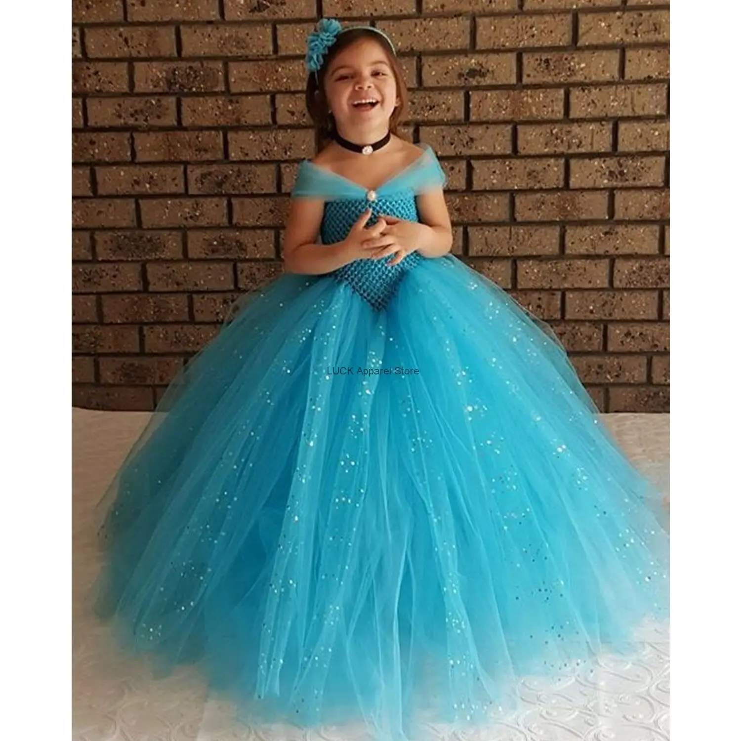 Children's Day Cosplay Girl Mermaid Tutu Skirt Girls Princess Dress Cartoon Cosplay Fluffy Skirt Sequin Mesh Skirt