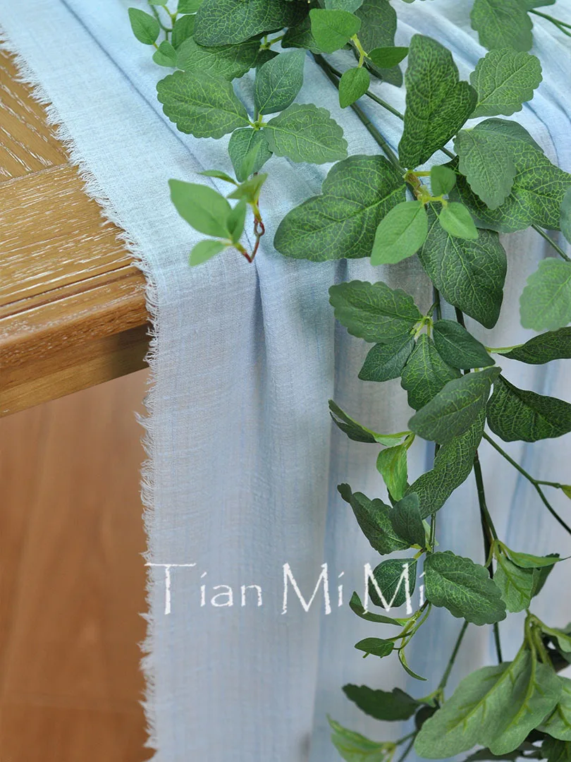 2-10 Meters 100% Cotton Table Runner Retro Textured Gauze Cloth Vintage Linen Decoration for Dining Weddings Parties Christmas