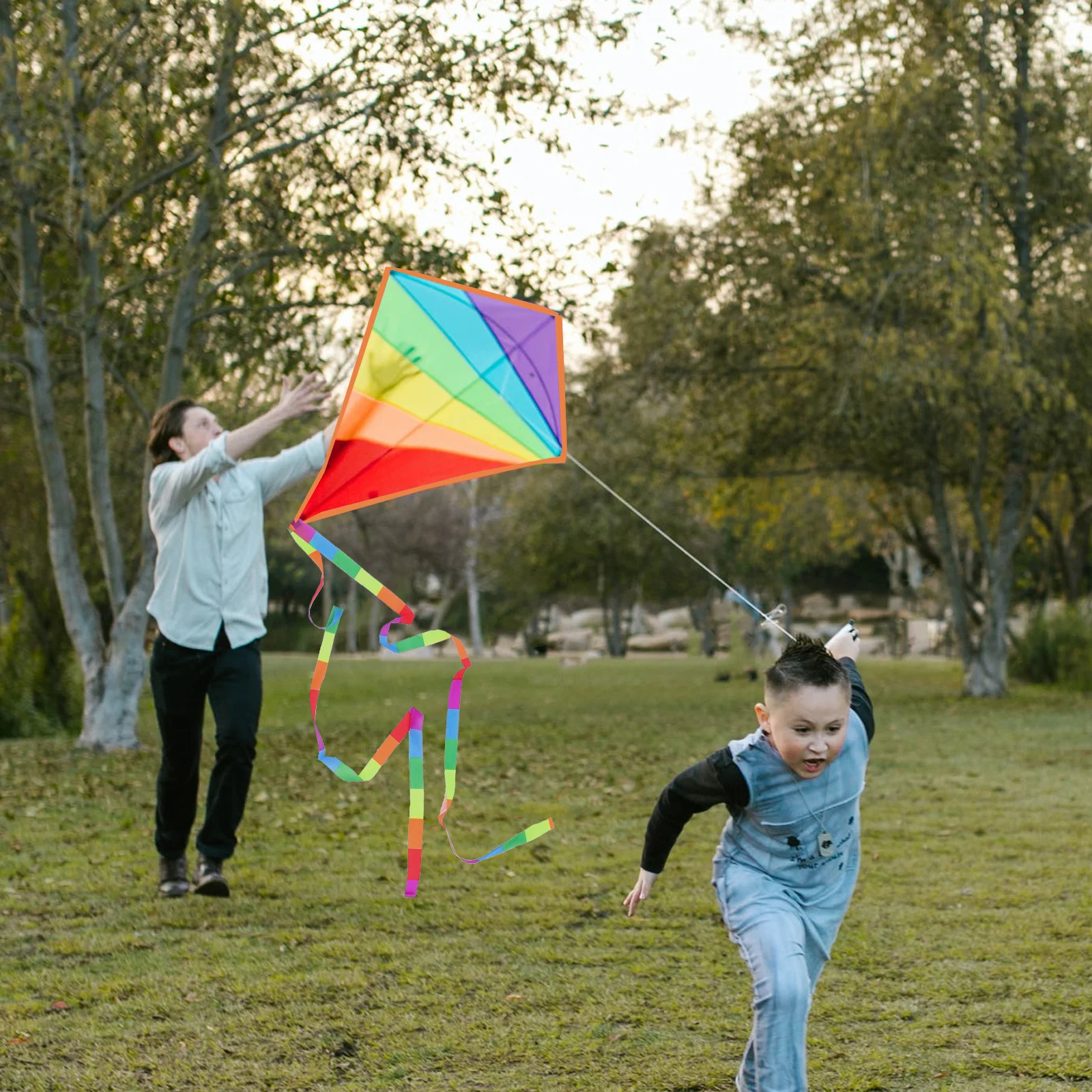 3 Sets Teaching Blank Kite Handle Bear Kites for Adults Outdoor Kids Easy to Fly Cartoon Child