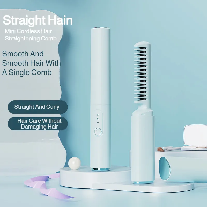 

Wireless lazy comb mini portable USB charging curling iron small curling straight dual-purpose wireless comb