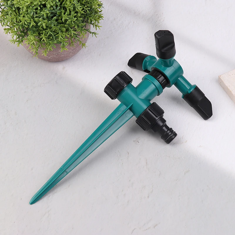 Garden Sprinkler Ground Inserted Rotating Lawn Sprinkler For Yard 360-Degree Automatic Rotating Three-Fork Irrigation Sprinkler.