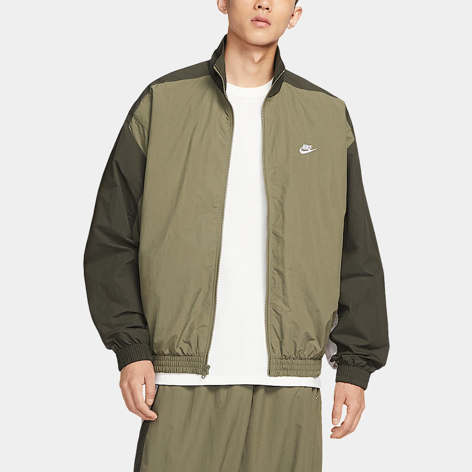 

Nike genuine 2025 Men's Loose Collar Patchwork Woven Jacket HQ6110-222