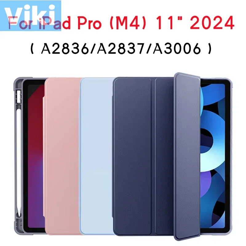 

Чехол для iPad Pro M4 11 дюймов 2024 с держателем для карандашей, подставка для Pro 11 дюймов, 2024 для A2836/A2837/A3006
