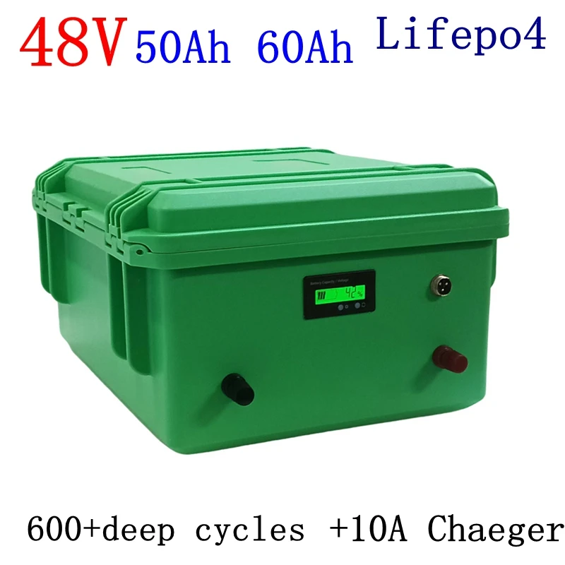 

lithium 51.2V 48V 60Ah 50AH lifepo4 battery deep cycle for 3500w Solar energy storage Scooter bike MPPT inverter + 10A charger