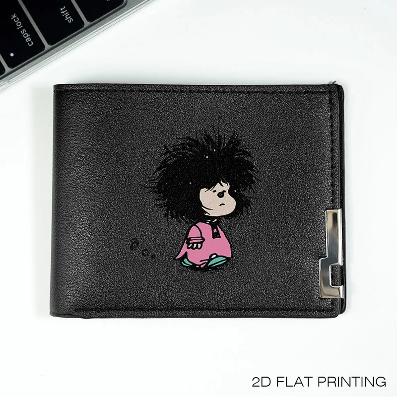 Mafalda-Geldbörse aus PU-Leder mit Charakter, minimalistisches Design für Herren, leicht, langlebig, für den täglichen Gebrauch, modischer Business-Stil