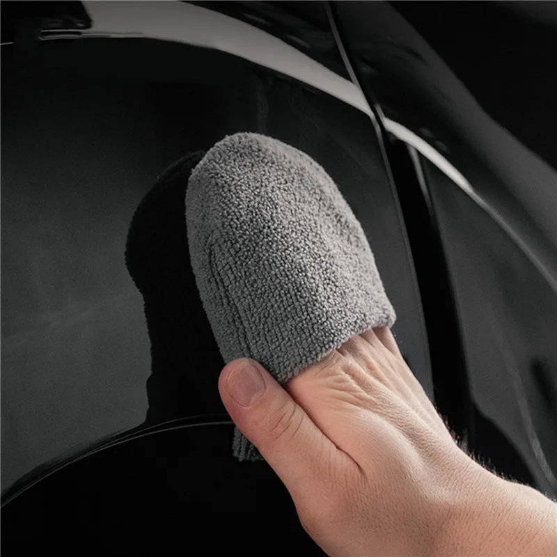 6pcs Soft Microfiber Car Wax Applicator Mitts Polishing Sponge Wax Foam Applicator Pad For Car Cleaning Auto Detailing