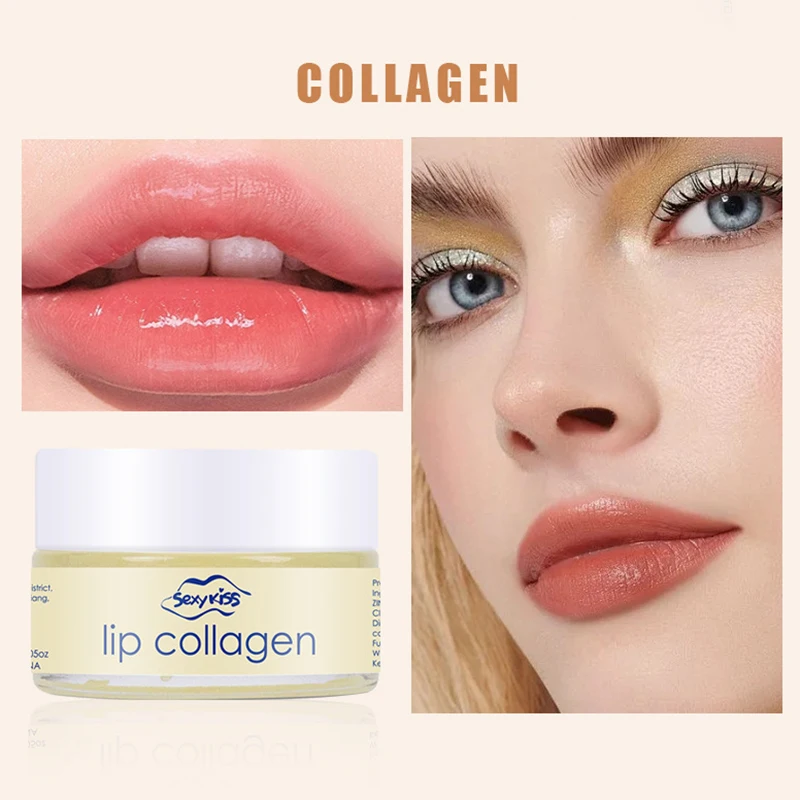 Mascarilla labial de colágeno para dormir con ácido hialurónico, hidratación profunda, exfoliación hidratante duradera de 20g, regalo de día y noche para mujer, nuevo