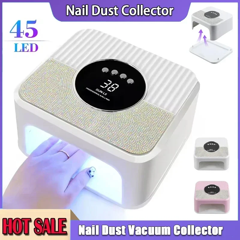 

45LED High Power UV Nail Lamp with LCD Smart Screen Nail Dryer Gel Curing Drying Light Removable Base Pedicure Tool for Home Use