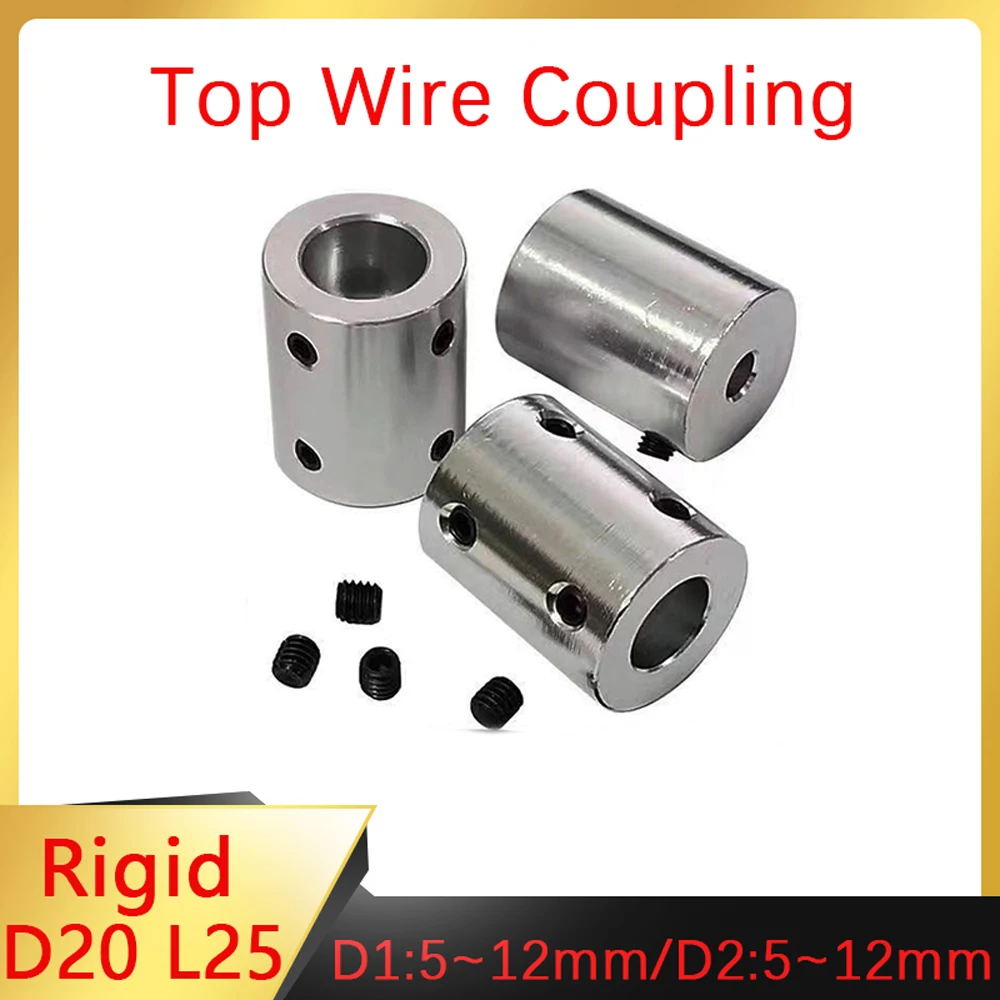 Aluminum Alloy Rigid Coupling D20L25 Transmission Joint Aperture 5/6/6.35/7/8/10/12mm Motor Connector Sleeve 3D Printer Parts