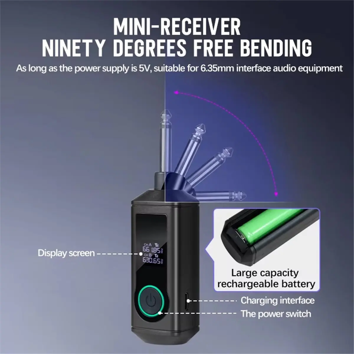A26Z Wireless Microphone UHF Fixed Frequency 2 Channels Handheld Mic Micphone for Party Karaoke Professional Church Meeting B