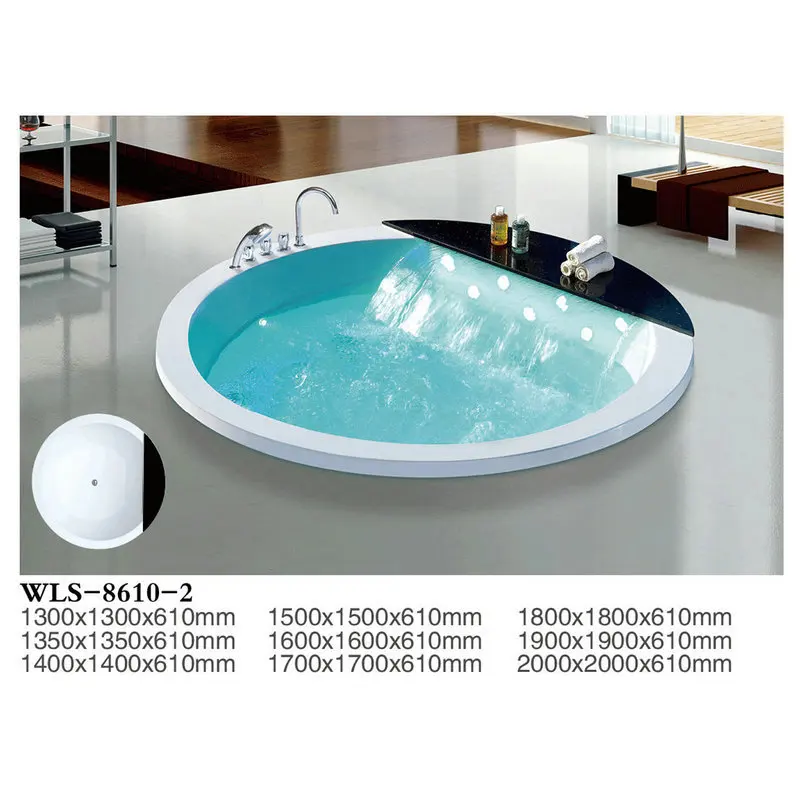 

Round Modern Simple Adult Massage Cylinder Hotel Home Acrylic Embedded Bathtub Wholesale Purchase 8610-2