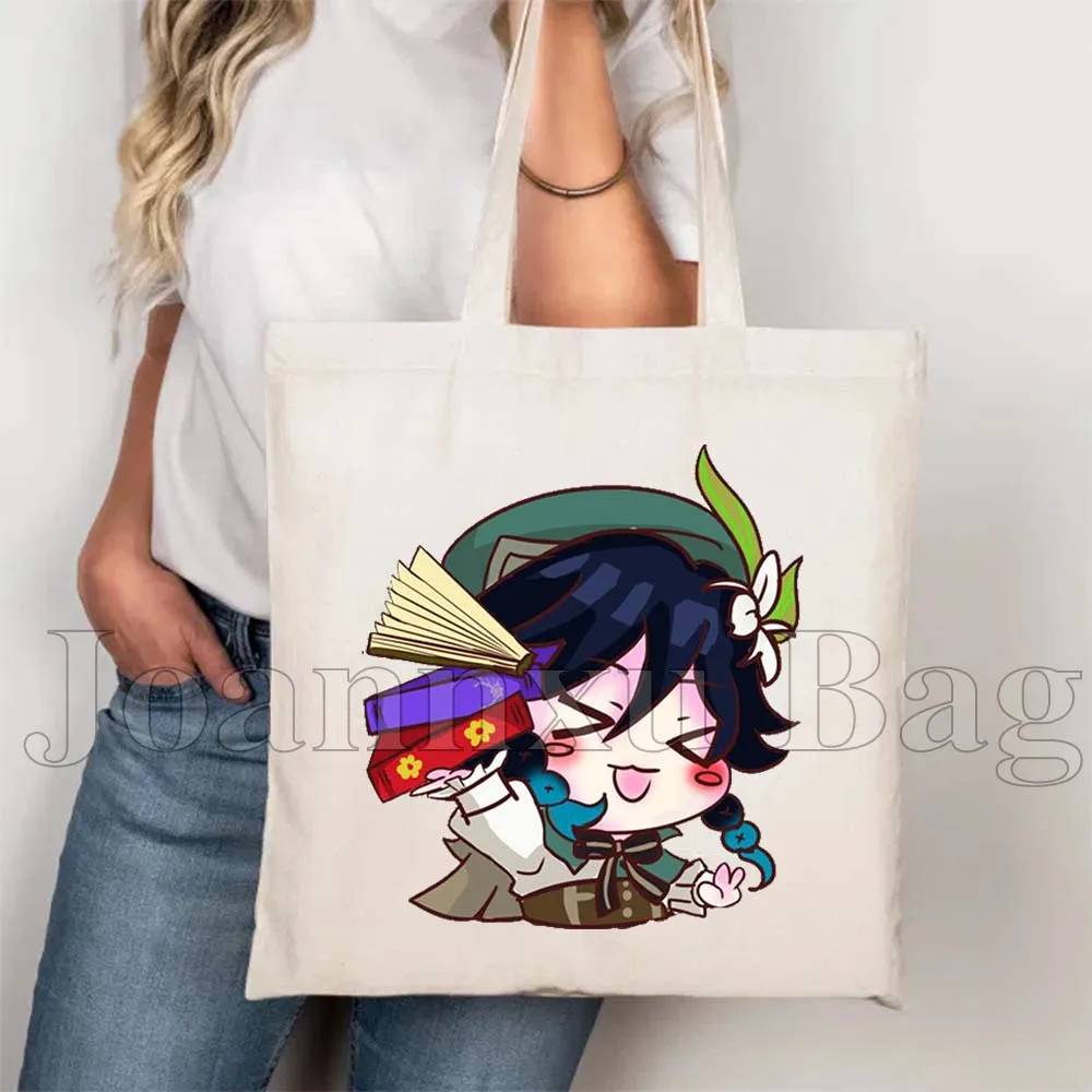 

Сумки-тоуты Chibi Hu Tao, Alhaitham, Cyno, Venti, Zhongli, Kawaii Genshin Impact, аниме-подарки, Haikaveh, Nilou, Collei, Dori, холщовые сумки-тоуты