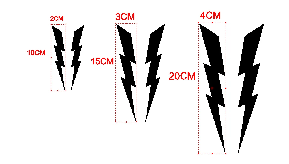 Adesivos impermeáveis reflexivos, Decalque do corpo do carro, Lightning 1 Pair