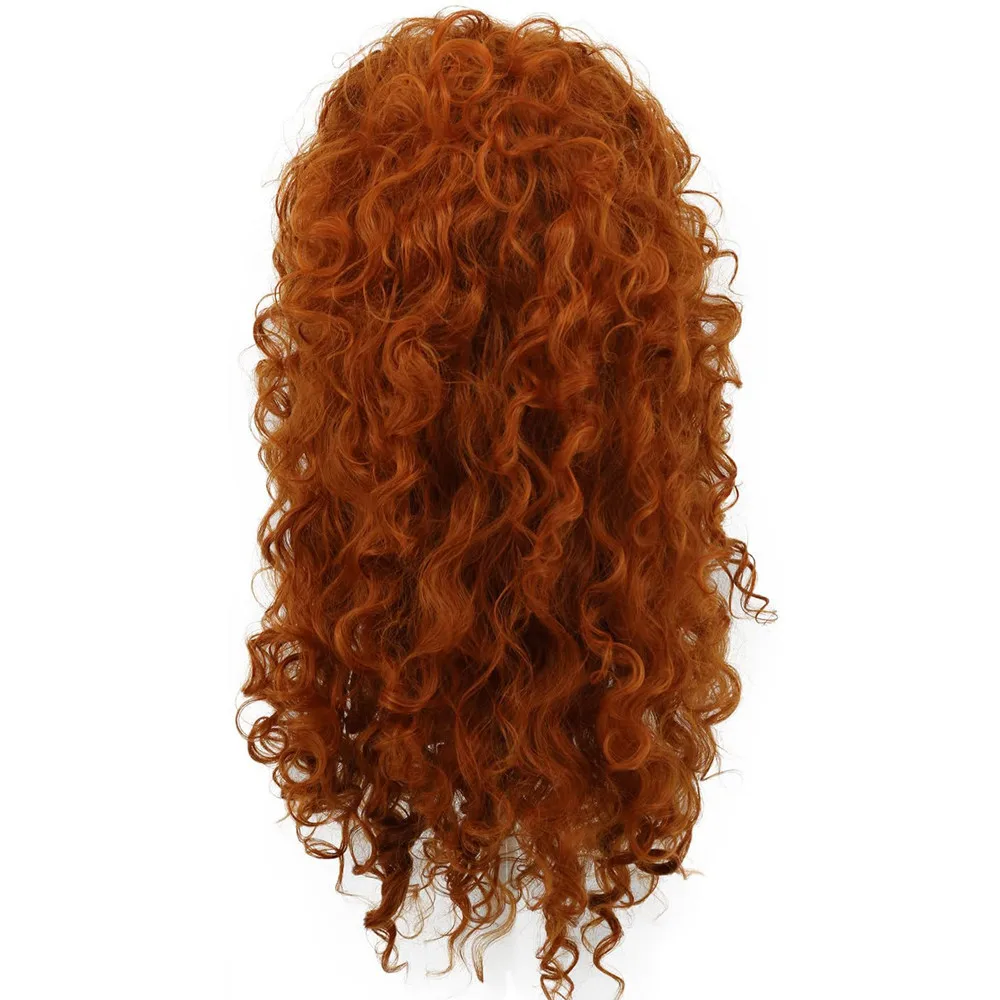 SQRDGQ Cosplay Anime Synthetic Wigs for Women Long Curly Wig Female Orange Color Cosplay Wigs Women Heat Resistant Party Wig