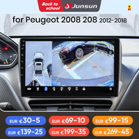 Junsun AI Wireless CarPlay for Apple Android14 Auto Car Radio for Peugeot 2008 208 2012-2018 GPS RDS WiFi 360 Camera Multimedia