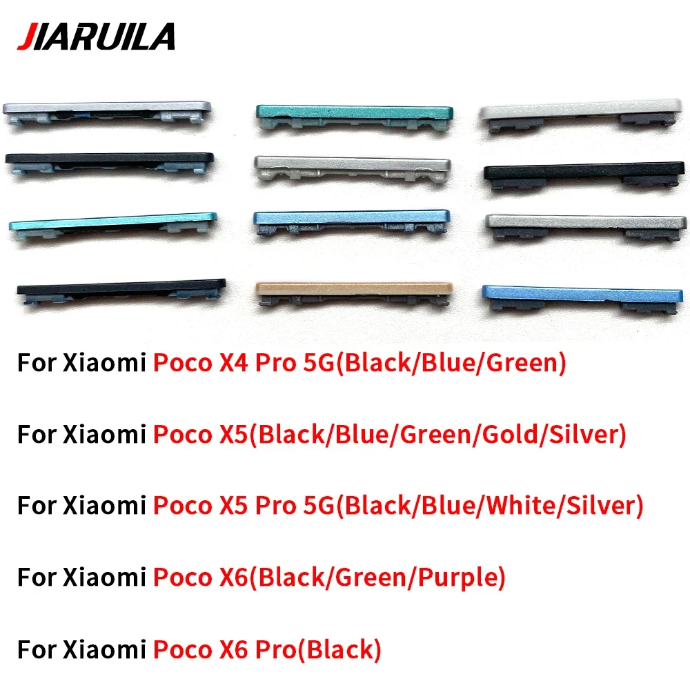 SIde Volume Button For Xiaomi Poco X4 Pro 5G X5 X6 Pro Power ON / OFF Buttton Key Set Replacement Part
