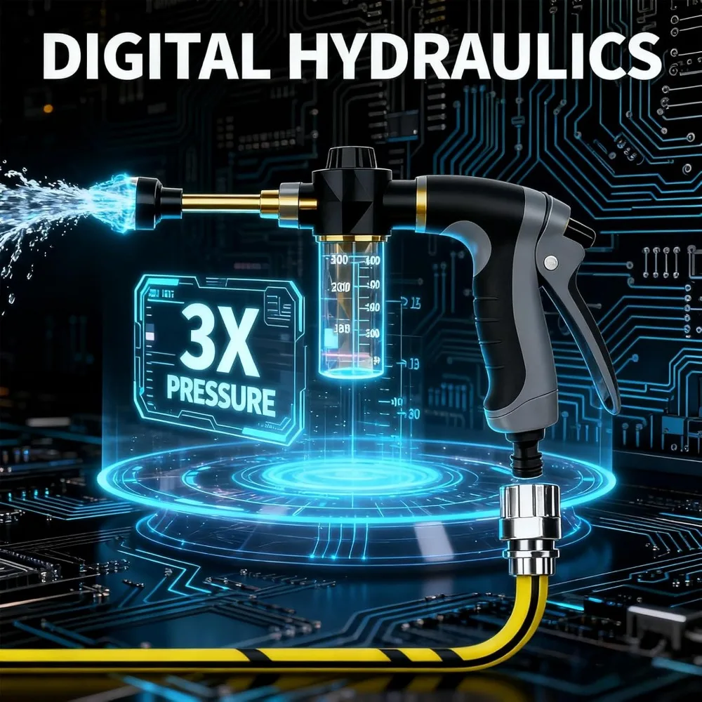 غسالة الضغط العالي واتربليتز، 360 °   فوهة خرطوم دوارة مع 3 أوضاع للرش - مثالية لتنظيف السيارة والفناء والممر (تشمل