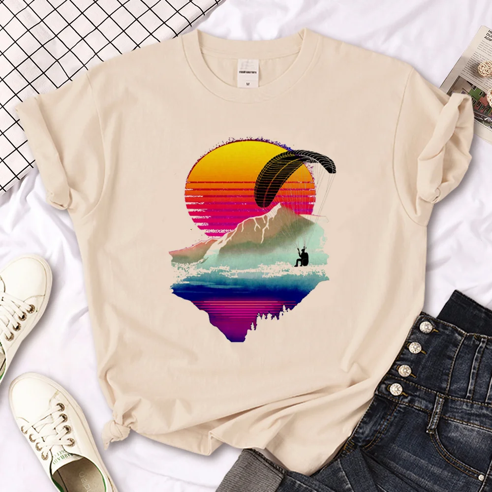 Paragliding t shirt women anime tshirt girl 2000s anime clothing