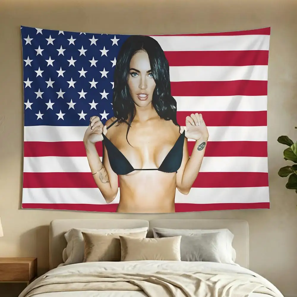 Actress Icon Megan Fox Tapestry Washable Soft Daily Wall Hanging Decor for Living Home Room Bedroom