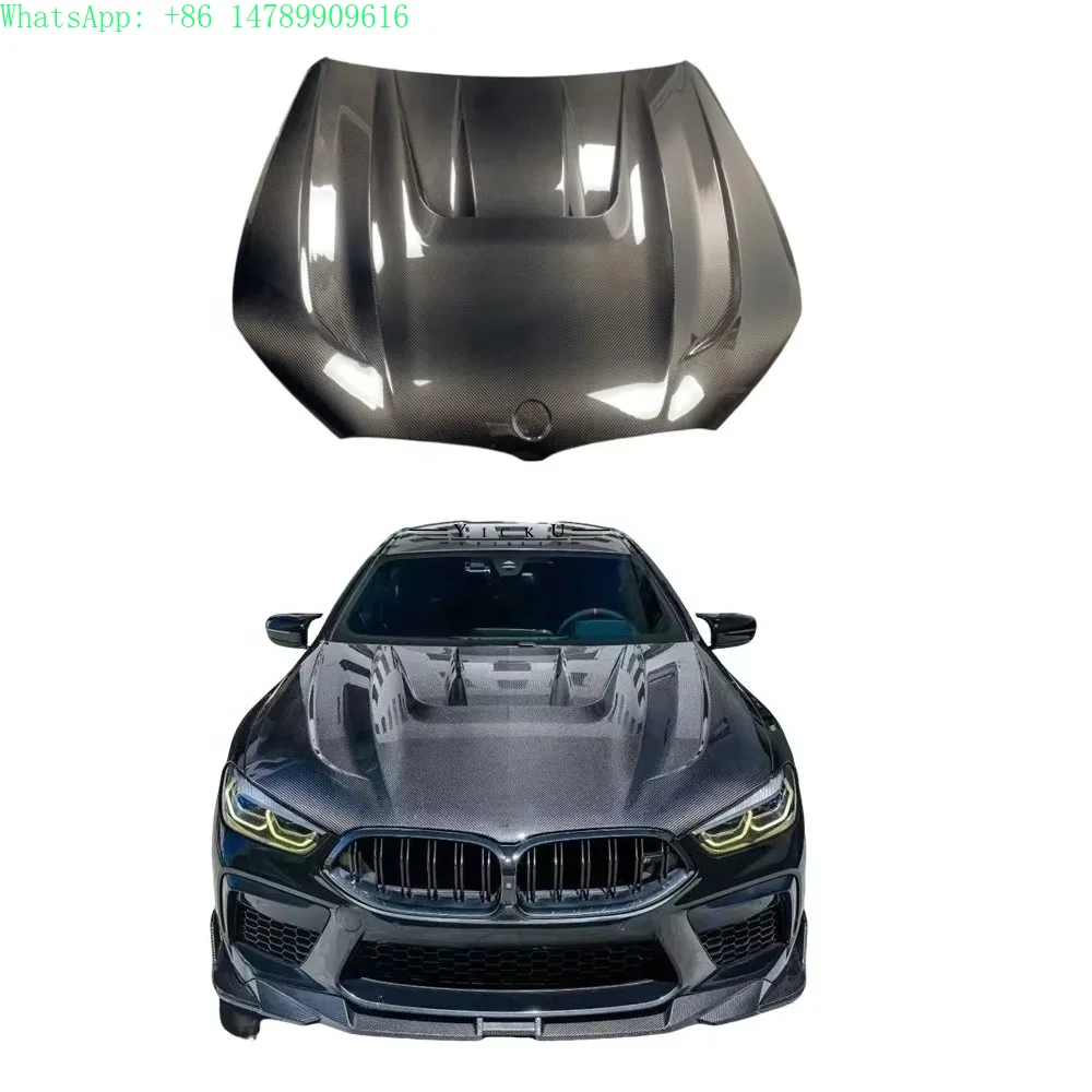 Extreme MakeoverHigh Quality Materials Real Dry Carbon Fiber Engine Hood Bonnet M8 Hood Cover For 8 Series G14 G16 M8 F91 F92 F