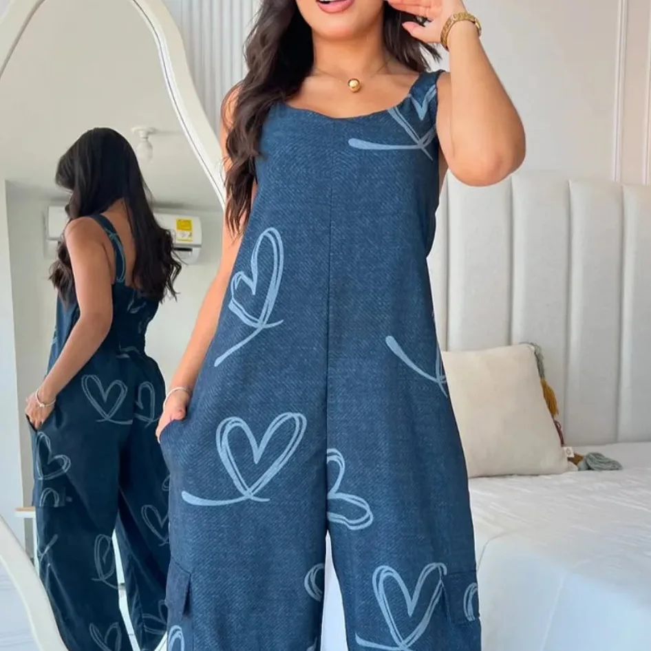 

Jumpsuits For Women's One-piece Sleeveless Suspender Shirt Trousers High-waist Jumpsuits Y2k Street Casual Loose Jumpsuits