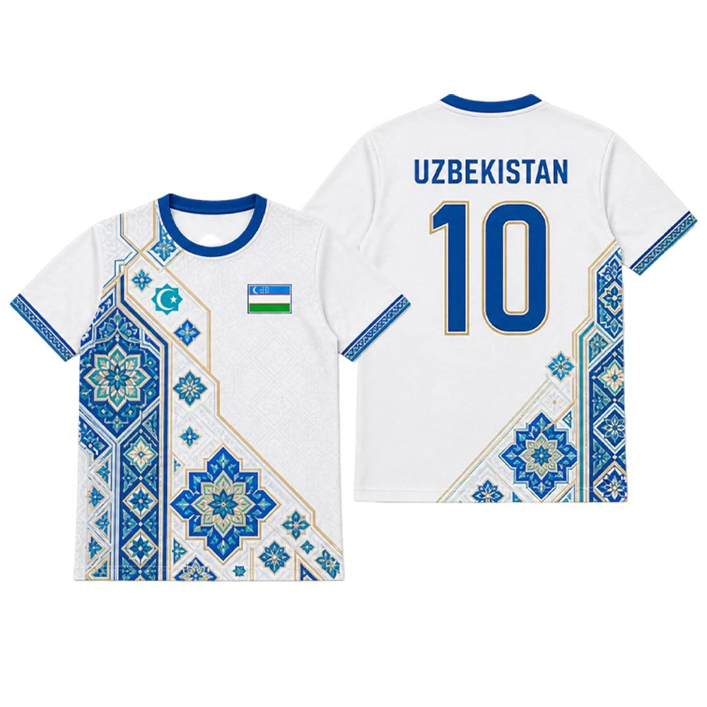 2026 New Family Matching Uzbekistan Flag Print 3D Printed Sports and Leisure Short Sleeved Quick Drying Training Thin T-shirt