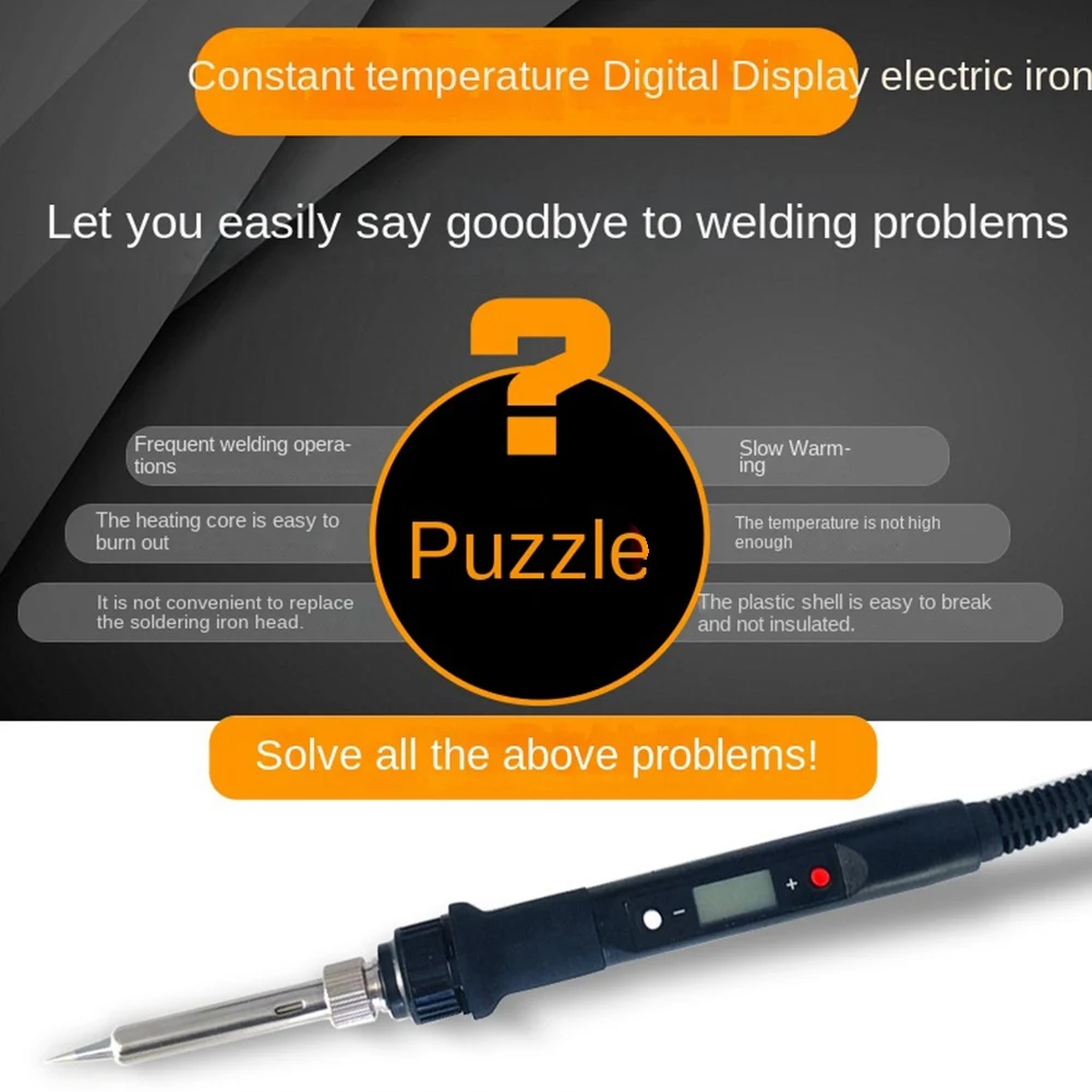 

Classy-Adjustable Temperature Soldering Iron LCD Welding Tool Solder Equipment Maintenance Tool 220V EU Plug
