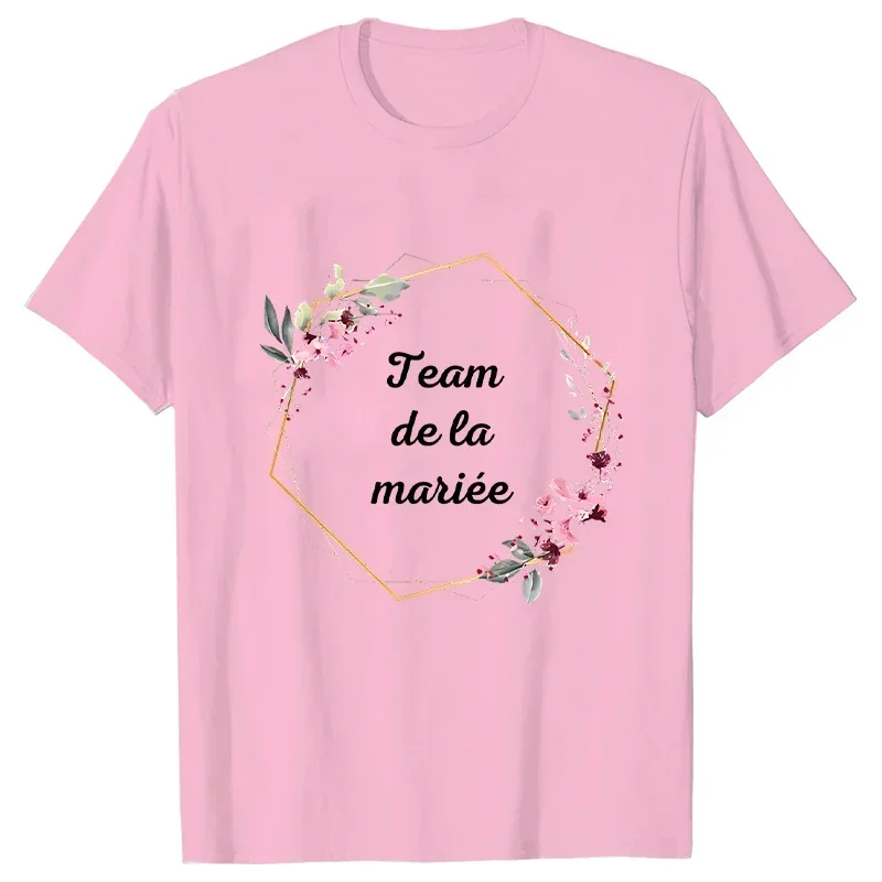 Magliette da sposa francesi EVJF Future Team Bride top addio al nubilato addio al nubilato Tshirt Flower Graphic t-shirt da donna damigella d\'onore