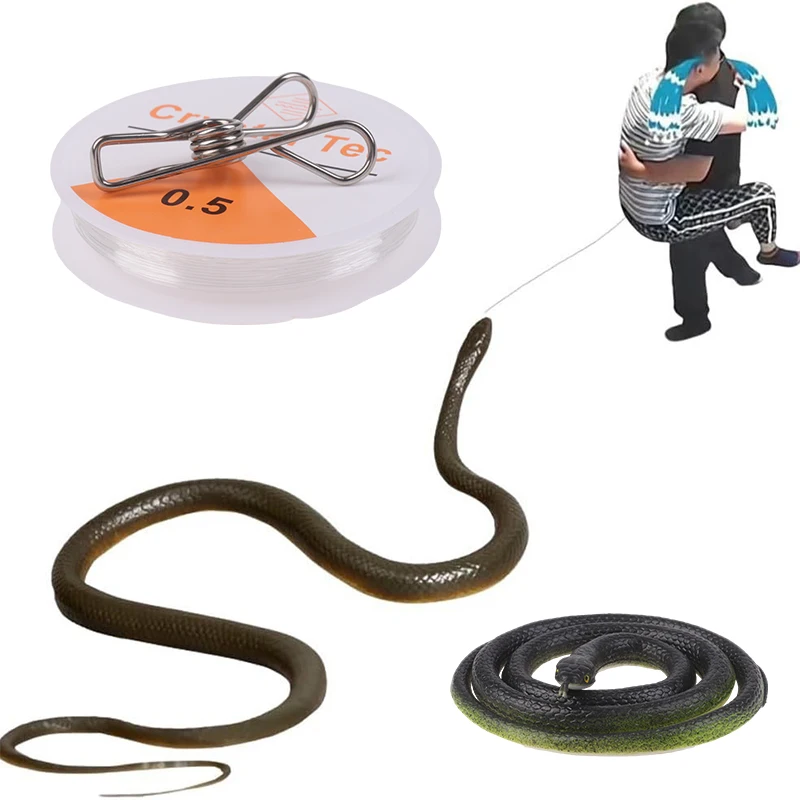 Snake Prank com String Clip, Chase People Toy, Presente engraçado paródia, Ao ar livre