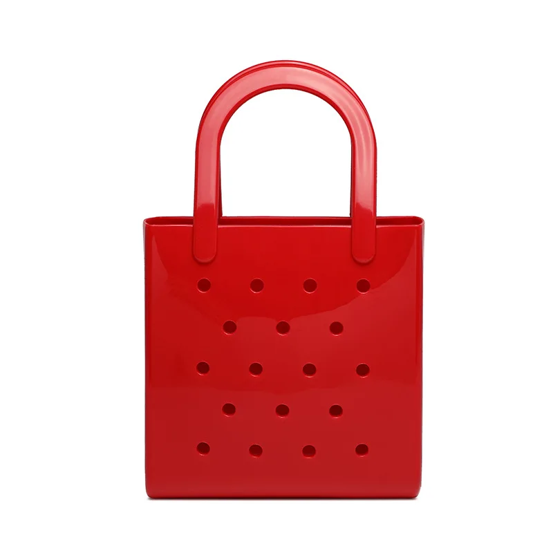 Простая однотонная летняя пляжная сумка для отдыха и путешествий, сумки с резиновыми отверстиями для хранения своими руками, водонепроницаемая желейная сумка-тоут