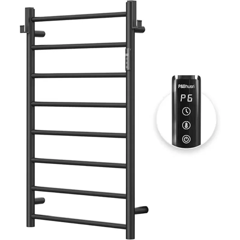 

Stainless Steel Wall-Mounted Electric Towel Rack with LED Indicator Timer Flexible LED Towel Warmer Improves Quality of Life
