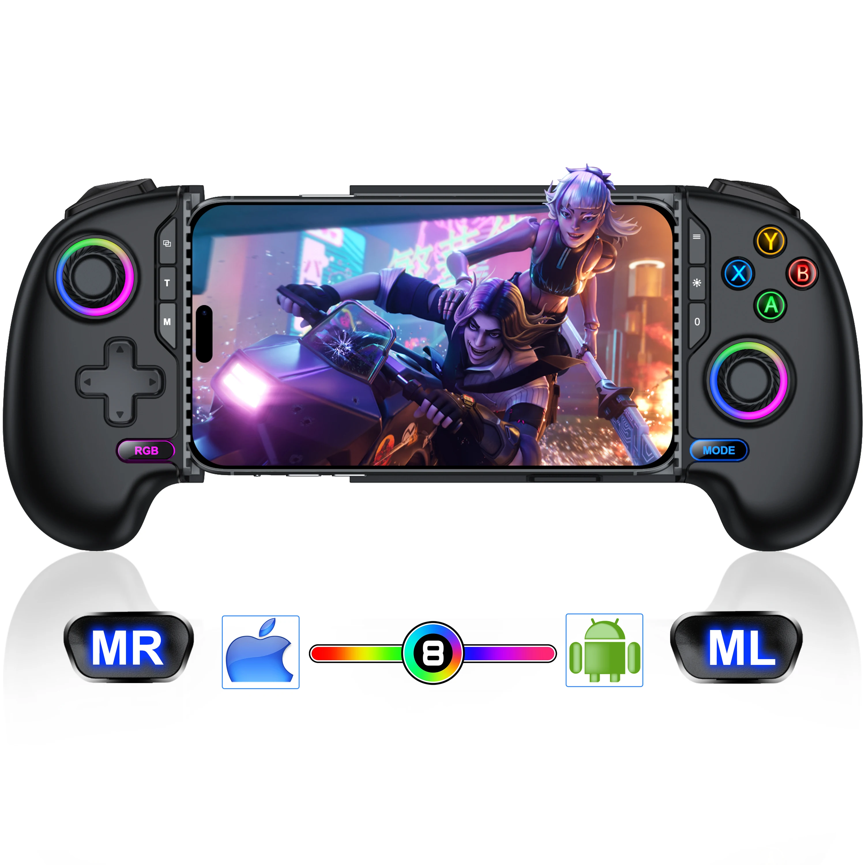 BEBONCOOL MC302 Gamepad Type-C Mobiele telefooncontroller Hall-effect Stretching Handvat Joystick Android Ps Cloud Game Aangepast