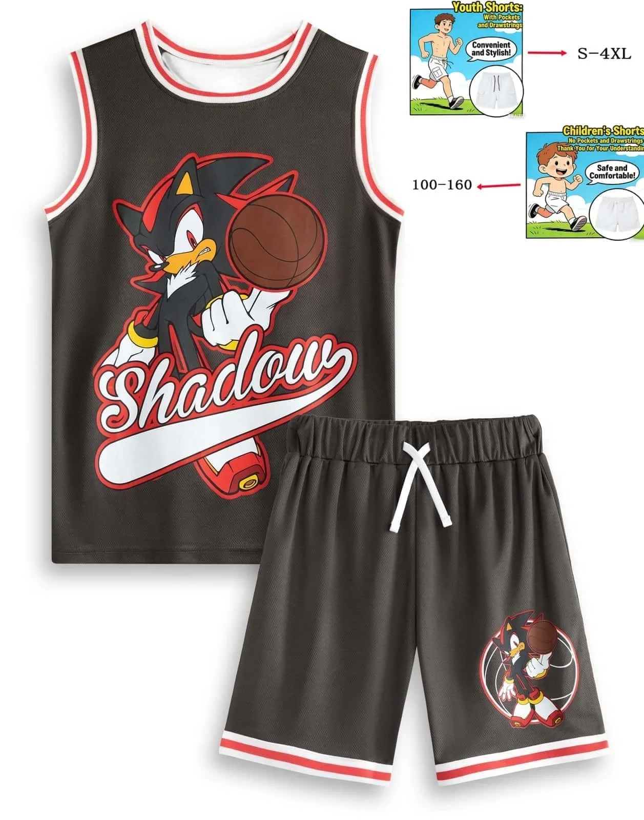 2026/2027 New Hot Selling Sonic Anime Summer Couple Children's Vest Shorts Set Breathable Quick Drying Home Vest